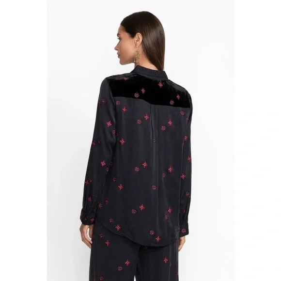 Johnny Was, Workshop, Maxine Western Embroidered Seamed Long Sleeve Shirt - Picture 6 of 16